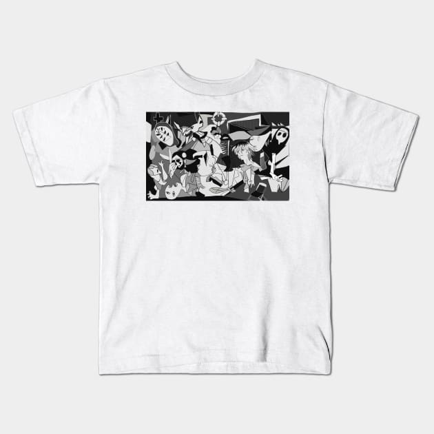 Guernica Evangelion Kids T-Shirt by theprometeus